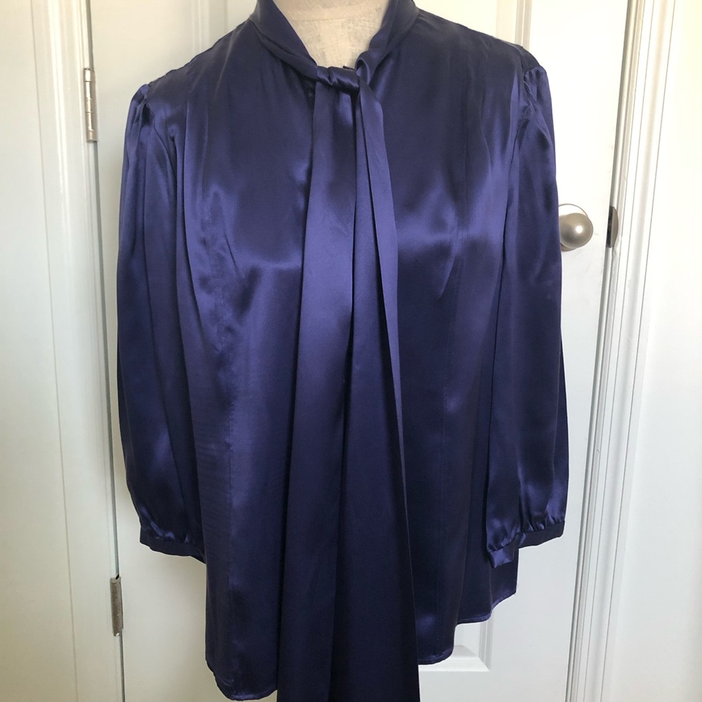 Victor Alfaro Purple Silk Blouse